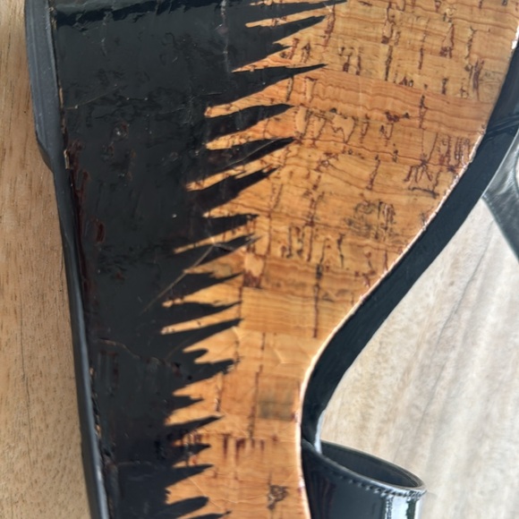 Stuart Weitzman Flame heel design black wedges - Picture 6 of 13